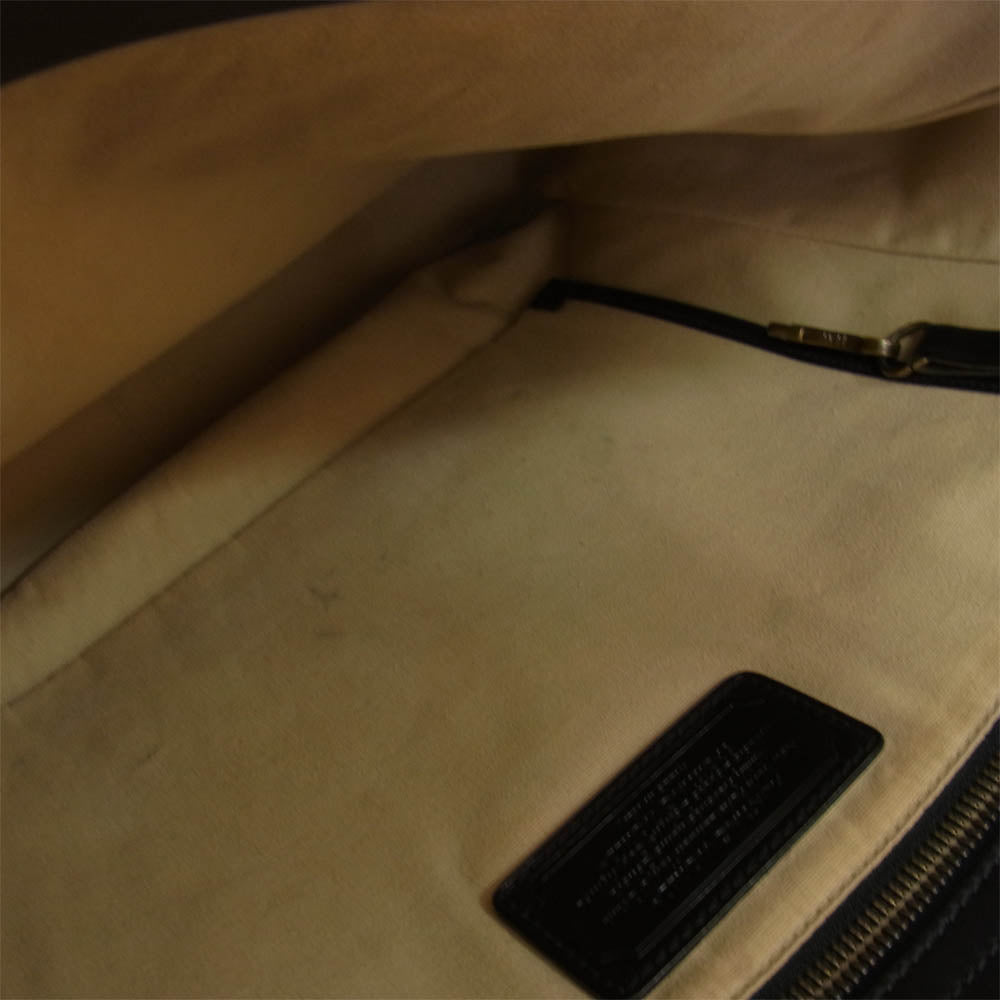 HUNTING WORLD ハンティングワールド イタリア製 チャーム付き レザー トートバッグ ブラック系【中古】