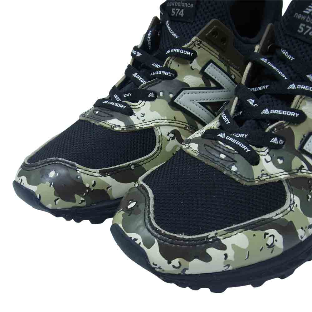 NEW BALANCE ニューバランス MS574GBL × GREGORY グレゴリー ×BEAMS PLUS ビームス スニーカー カーキ/ブラック US8【極上美品】【中古】