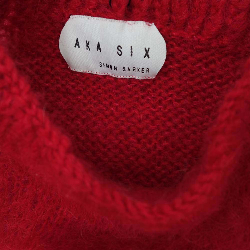 エーケーエーシックス 21AW  Simon Barker SCRAP MOHAIR JUNMPER モヘア セーター レッド系 XL【新古品】【未使用】【中古】