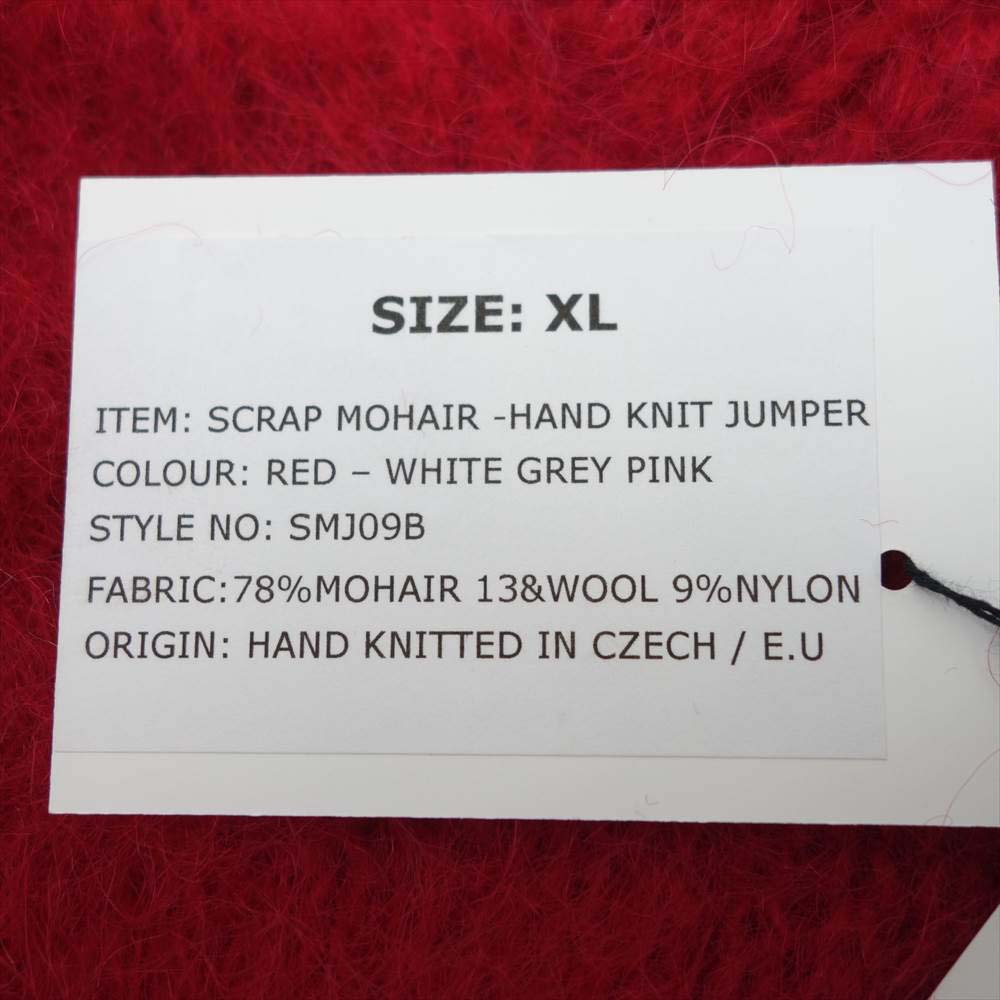 エーケーエーシックス 21AW  Simon Barker SCRAP MOHAIR JUNMPER モヘア セーター レッド系 XL【新古品】【未使用】【中古】