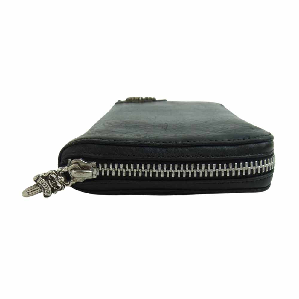 CHROME HEARTS クロムハーツ（原本有） REC F ZIP フィリグリークロス ラウンドジップ レザー ウォレット ブラック系【中古】