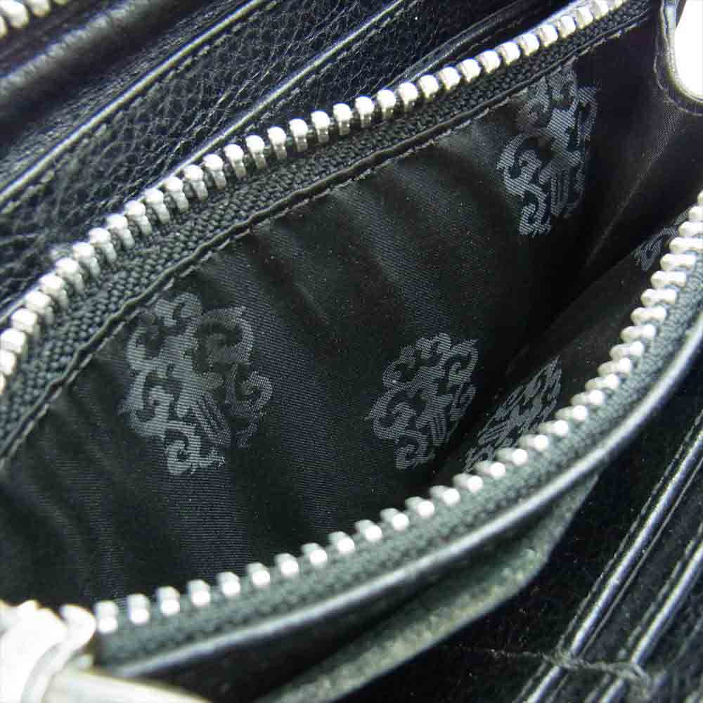 CHROME HEARTS クロムハーツ（原本有） REC F ZIP フィリグリークロス ラウンドジップ レザー ウォレット ブラック系【中古】