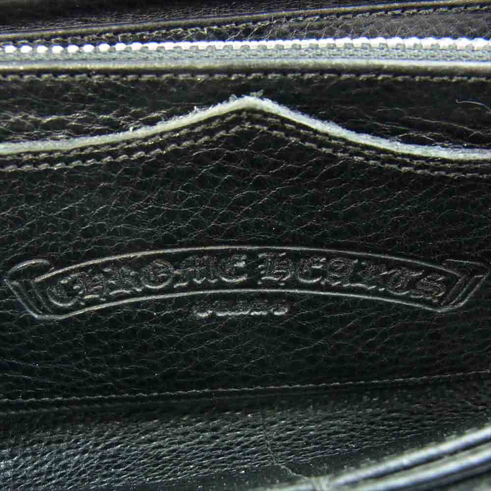 CHROME HEARTS クロムハーツ（原本有） REC F ZIP フィリグリークロス ラウンドジップ レザー ウォレット ブラック系【中古】