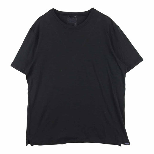 patagonia パタゴニア 21SS 44575 Cap Cool Merino Shirt キャプリーン クール メリノ 半袖 Tシャツ ブラック系 L【中古】