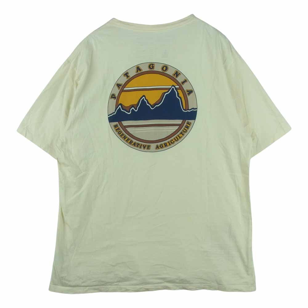 patagonia パタゴニア 20SS 38520 Road To Regenerative Pocket Tee ロード トゥ リジェネラティブ ポケット ティー 半袖 Tシャツ クリーム系 M【中古】