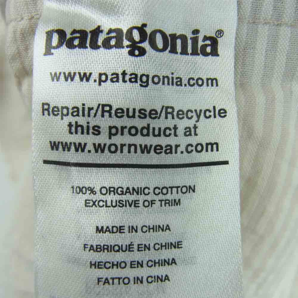 patagonia パタゴニア 20SS 53035 ORGANIC COTTON オーガニックコットン 半袖 コットン ストライプ シャツ クリーム系 M【中古】