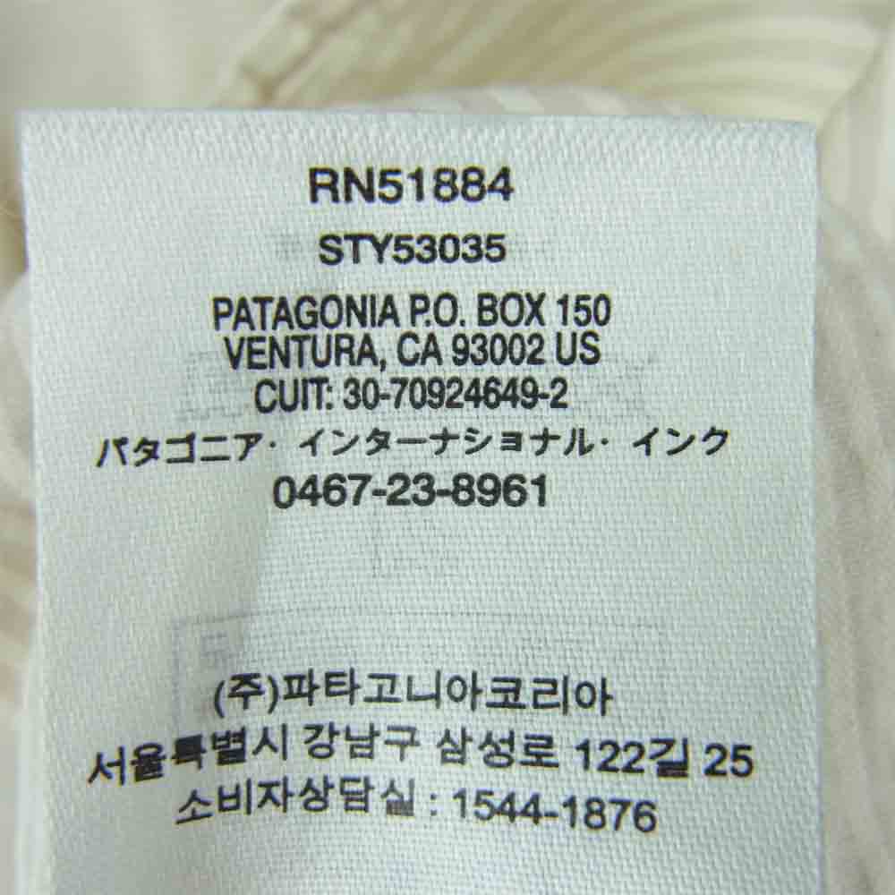 patagonia パタゴニア 20SS 53035 ORGANIC COTTON オーガニックコットン 半袖 コットン ストライプ シャツ クリーム系 M【中古】