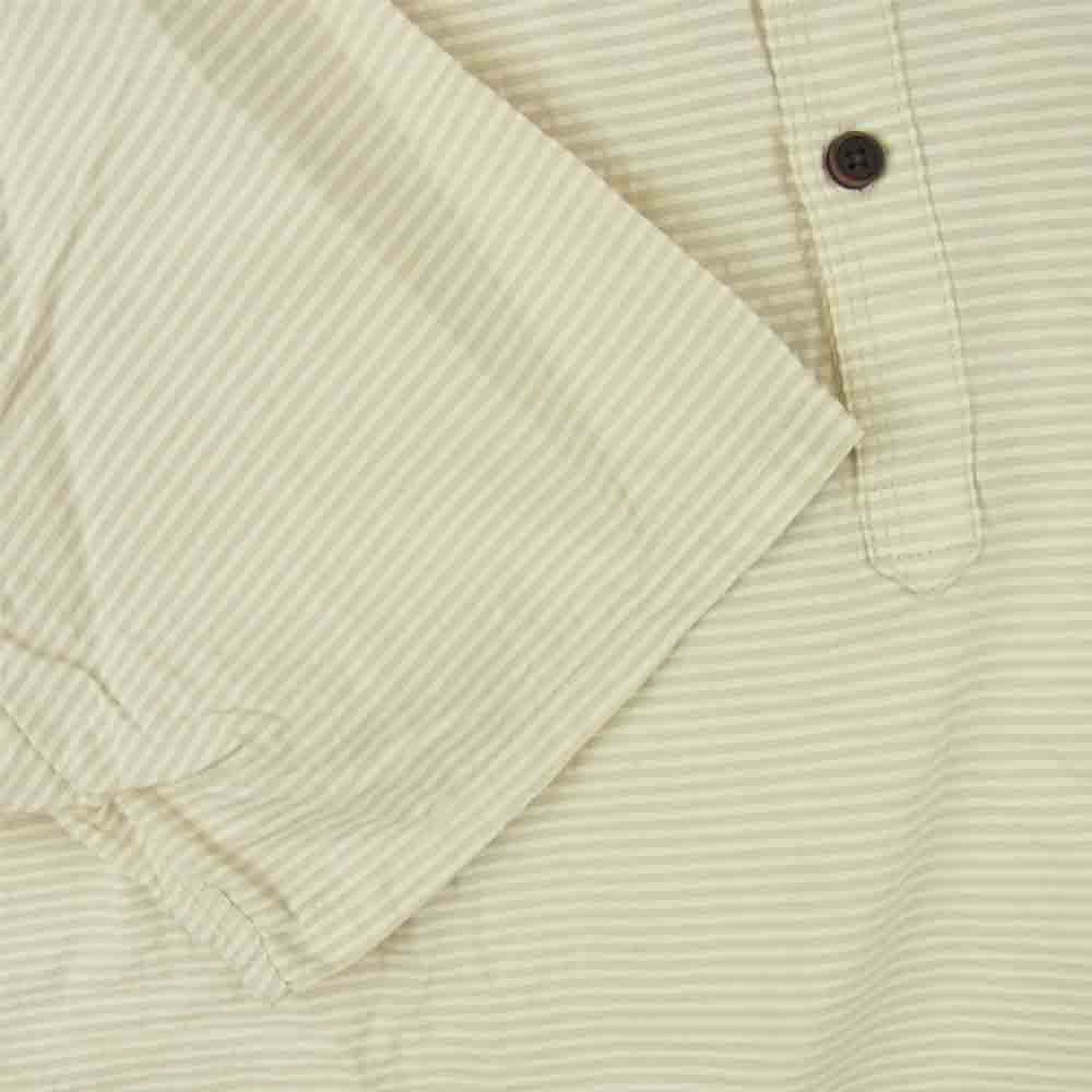 patagonia パタゴニア 20SS 53035 ORGANIC COTTON オーガニックコットン 半袖 コットン ストライプ シャツ クリーム系 M【中古】