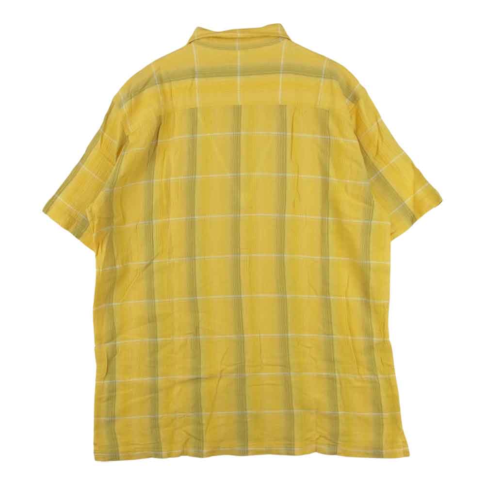 patagonia パタゴニア 10SS 52921 ORGANIC COTTON オーガニックコットン 半袖 コットン チェック シャツ イエロー系 M【中古】