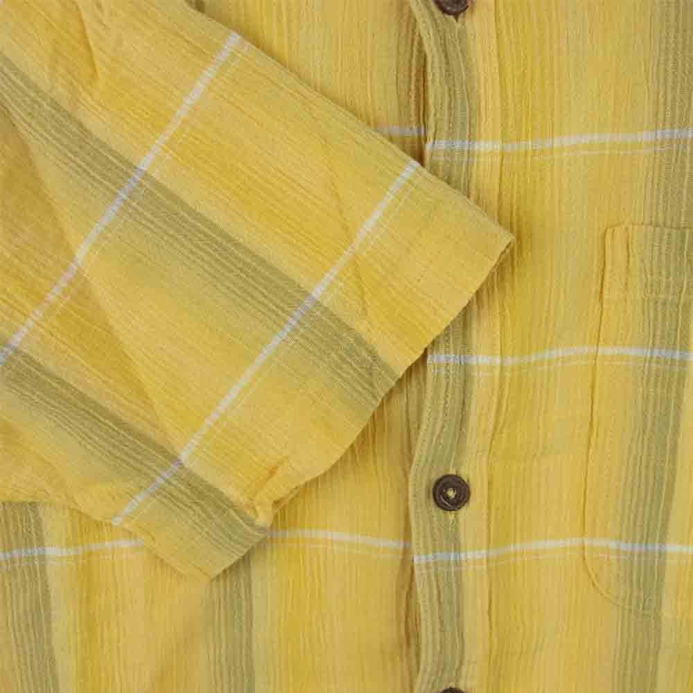 patagonia パタゴニア 10SS 52921 ORGANIC COTTON オーガニックコットン 半袖 コットン チェック シャツ イエロー系 M【中古】