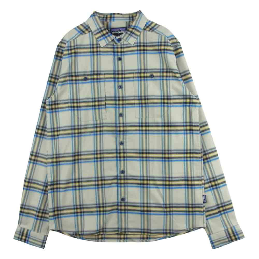 patagonia パタゴニア 21AW 41605 Canyonite Flannel Shirt キャニオナイト フランネル 長袖 チェック シャツ グレイッシュベージュ系 M【中古】