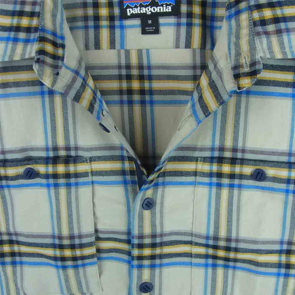 patagonia パタゴニア 21AW 41605 Canyonite Flannel Shirt キャニオナイト フランネル 長袖 チェック シャツ グレイッシュベージュ系 M【中古】