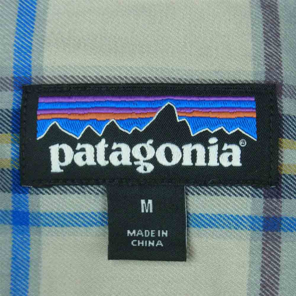 patagonia パタゴニア 21AW 41605 Canyonite Flannel Shirt キャニオナイト フランネル 長袖 チェック シャツ グレイッシュベージュ系 M【中古】