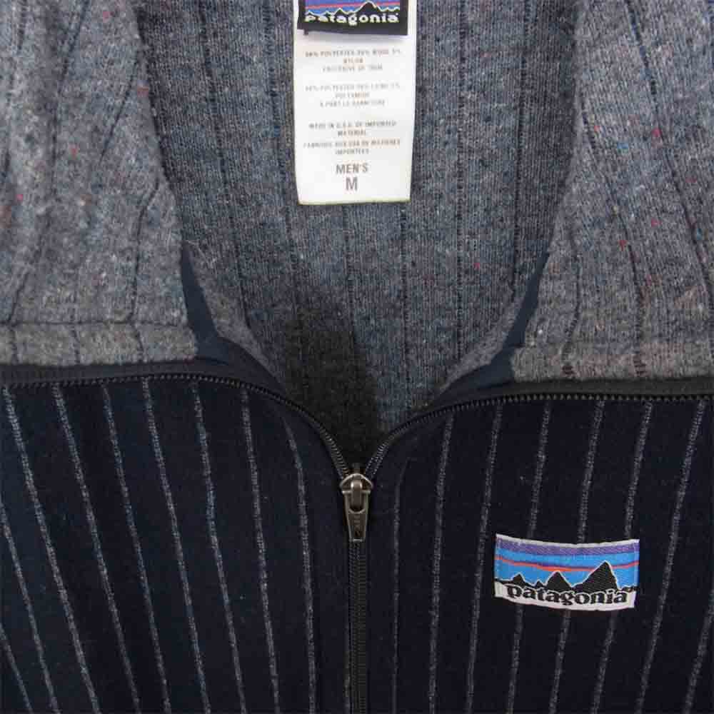 patagonia パタゴニア 08AW 20300 USA製 旧タグ 白タグ 復刻 QUILT AGAIN JKT キルトアゲインジャケット ストライプ ネイビー系 M【中古】