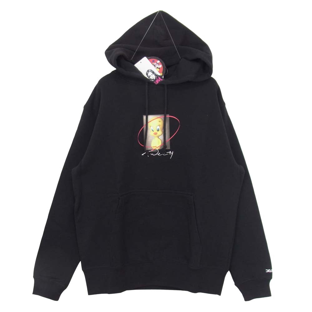 X-girl エックスガール 5183221 × LOONEY TUNES TWEETY SWEAT HOODIE ルーニーテューンズ スウェット フーディ ブラック系 ONE SIZE【新古品】【未使用】【中古】