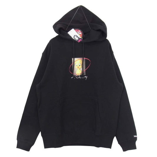 X-girl エックスガール 5183221 × LOONEY TUNES TWEETY SWEAT HOODIE ルーニーテューンズ スウェット フーディ ブラック系 ONE SIZE【新古品】【未使用】【中古】