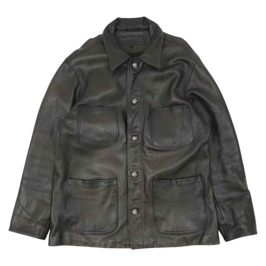 CHROME HEARTS クロムハーツ（原本無） クロスボタン レザー ジャケット ブラック系 M【中古】
