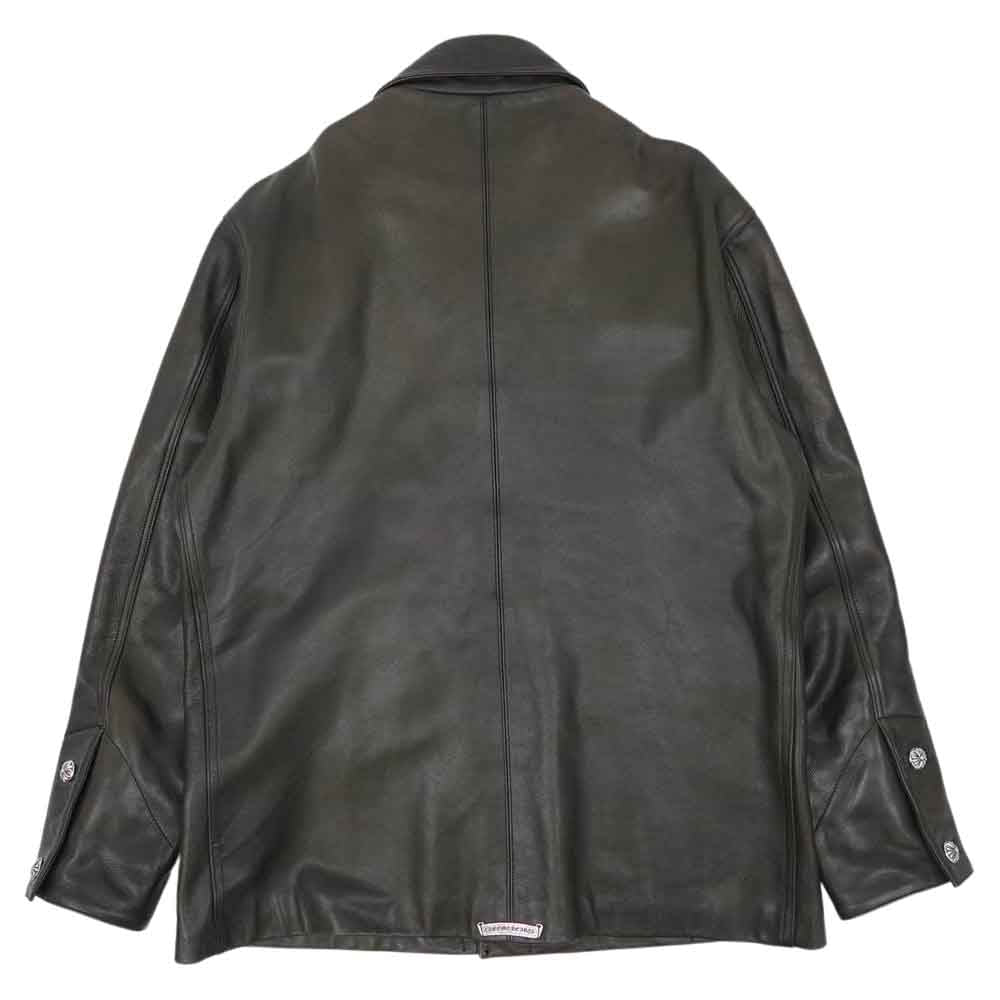 CHROME HEARTS クロムハーツ（原本無） クロスボタン レザー ジャケット ブラック系 M【中古】