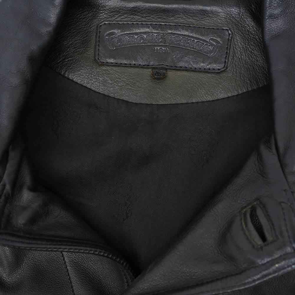 CHROME HEARTS クロムハーツ（原本無） クロスボタン レザー ジャケット ブラック系 M【中古】