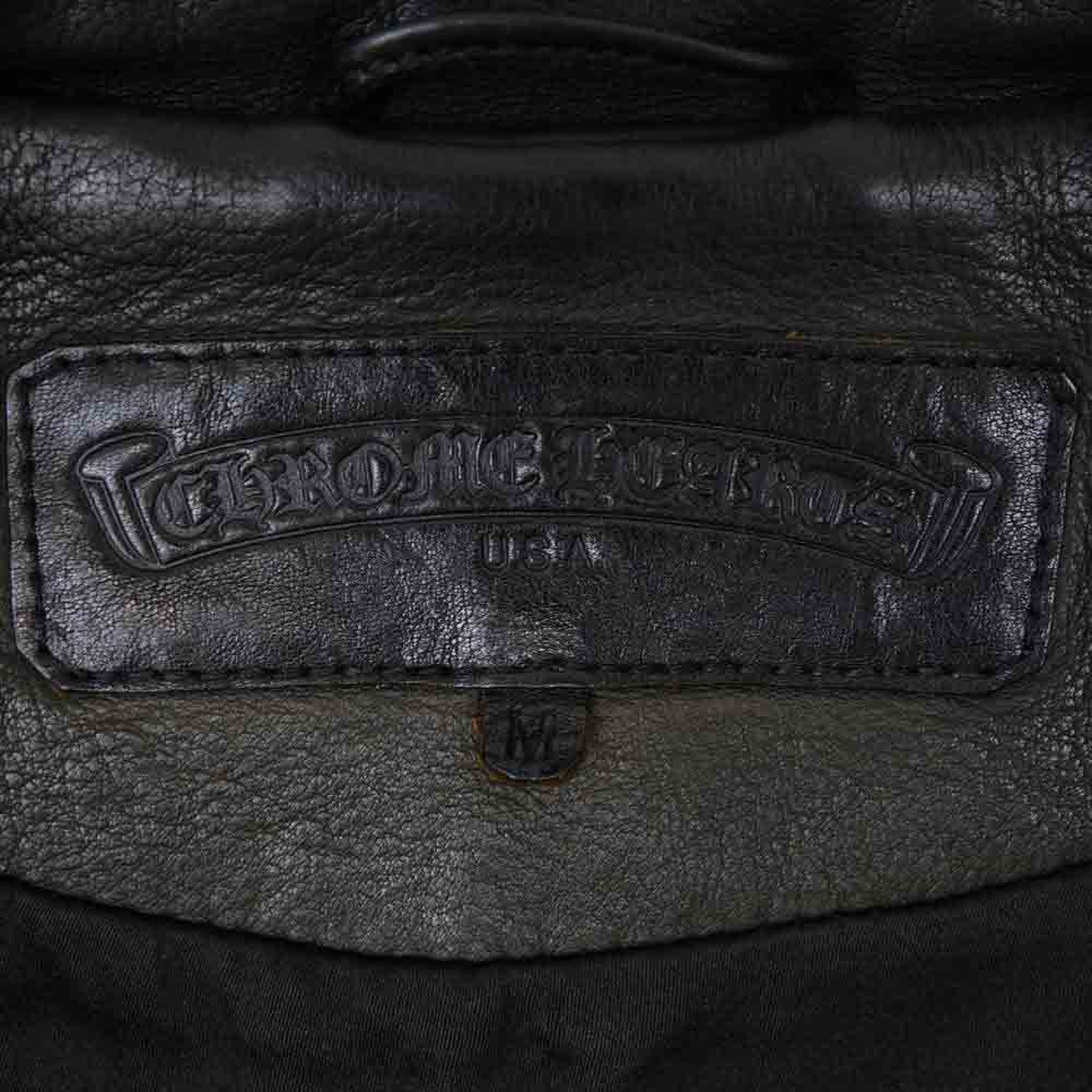 CHROME HEARTS クロムハーツ（原本無） クロスボタン レザー ジャケット ブラック系 M【中古】
