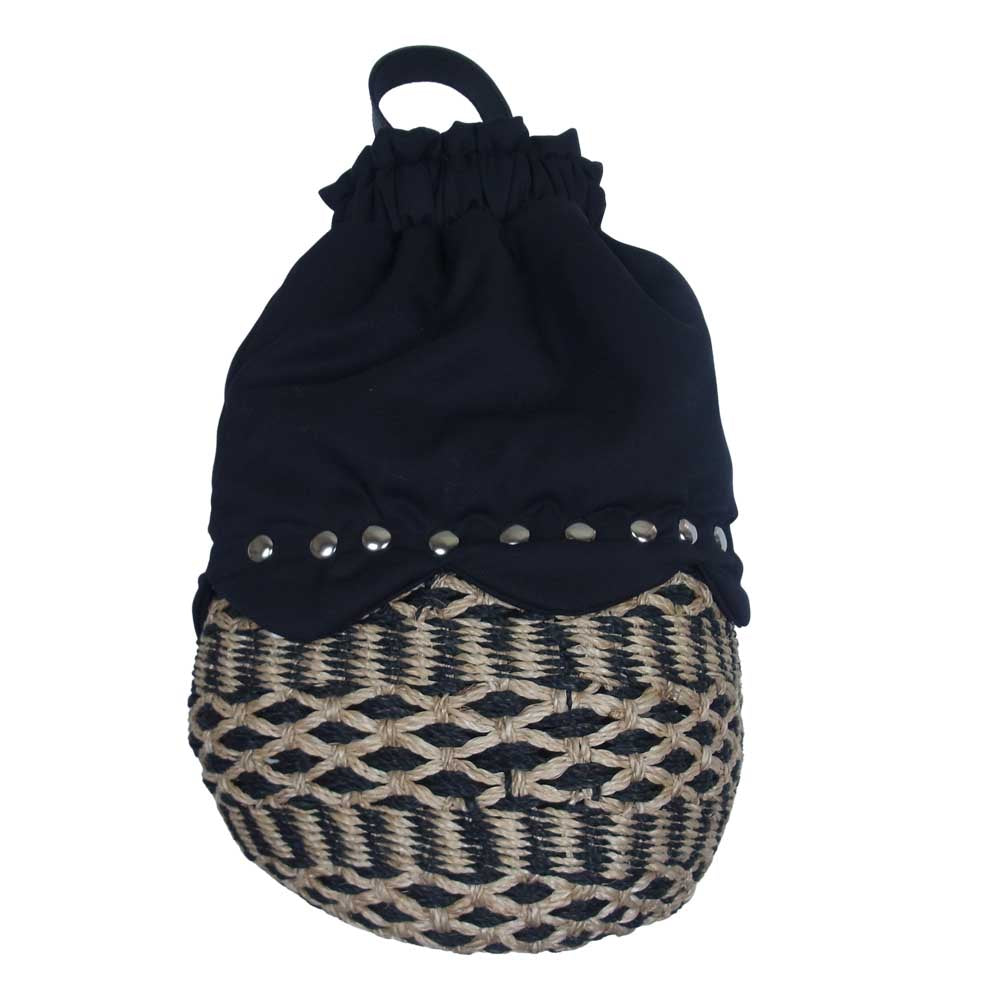 COMME des GARCONS コムデギャルソン tricot COMME DES GARCONS トリコ 21SS TG-K202 エステルウール スタッズ 天然草 カゴ バッグ ブラック系【美品】【中古】