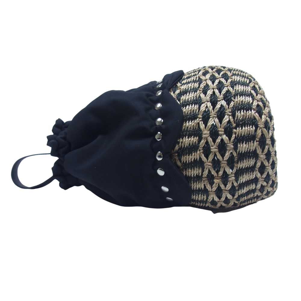 COMME des GARCONS コムデギャルソン tricot COMME DES GARCONS トリコ 21SS TG-K202 エステルウール スタッズ 天然草 カゴ バッグ ブラック系【美品】【中古】