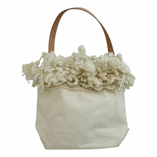 COMME des GARCONS コムデギャルソン tricot COMME DES GARCONS トリコ × TEMBEA テンベア 20AW BAGUETTE TOTE KNIT バゲット トート ニット バッグ ホワイト オフホワイト系 ライトブラウン系【中古】