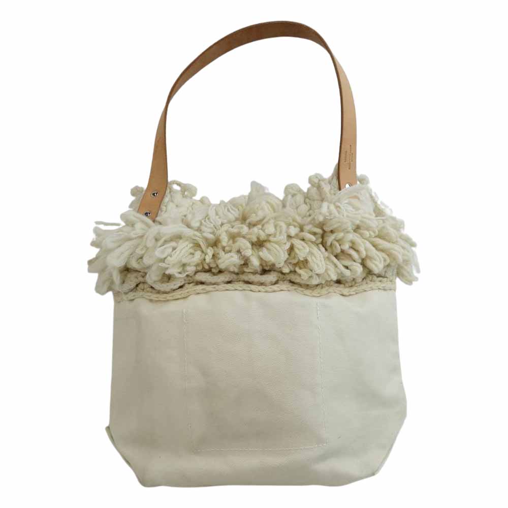 COMME des GARCONS コムデギャルソン tricot COMME DES GARCONS トリコ × TEMBEA テンベア 20AW BAGUETTE TOTE KNIT バゲット トート ニット バッグ ホワイト オフホワイト系 ライトブラウン系【中古】