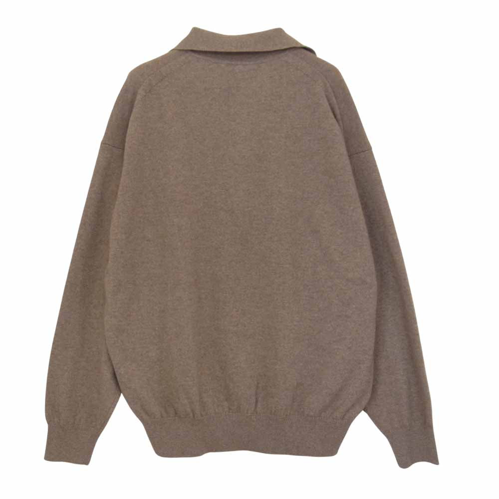 AURALEE オーラリー 21AW A21AP03BC BABY CASHMERE KNIT POLO ベビー カシミヤ ニット ポロシャツ ブラウン系 3【新古品】【未使用】【中古】