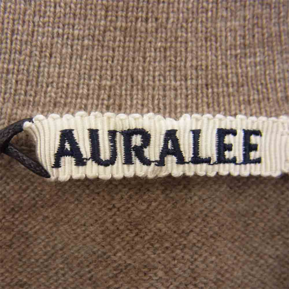 AURALEE オーラリー 21AW A21AP03BC BABY CASHMERE KNIT POLO ベビー カシミヤ ニット ポロシャツ ブラウン系 3【新古品】【未使用】【中古】