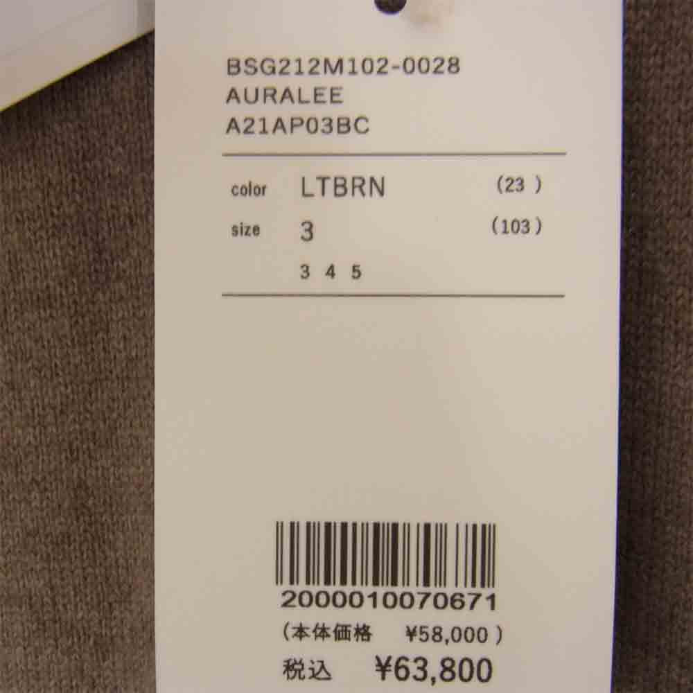 AURALEE オーラリー 21AW A21AP03BC BABY CASHMERE KNIT POLO ベビー カシミヤ ニット ポロシャツ ブラウン系 3【新古品】【未使用】【中古】