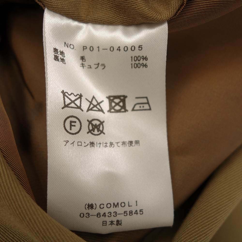 COMOLI コモリ 19SS P01-04005 WOOL GABARDINE DOUBLE BREASTED COAT ウールギャバ ダブルブレステッド コート ブラウン系 1【美品】【中古】