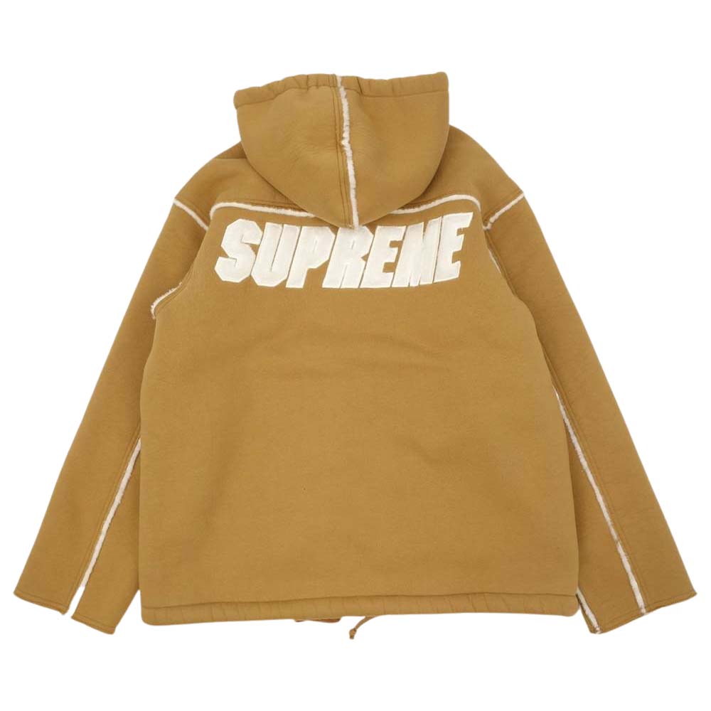 Supreme シュプリーム Faux Shearling Hooded Jacket フーデッド ジャケット ブラウン系 L【極上美品】【中古】