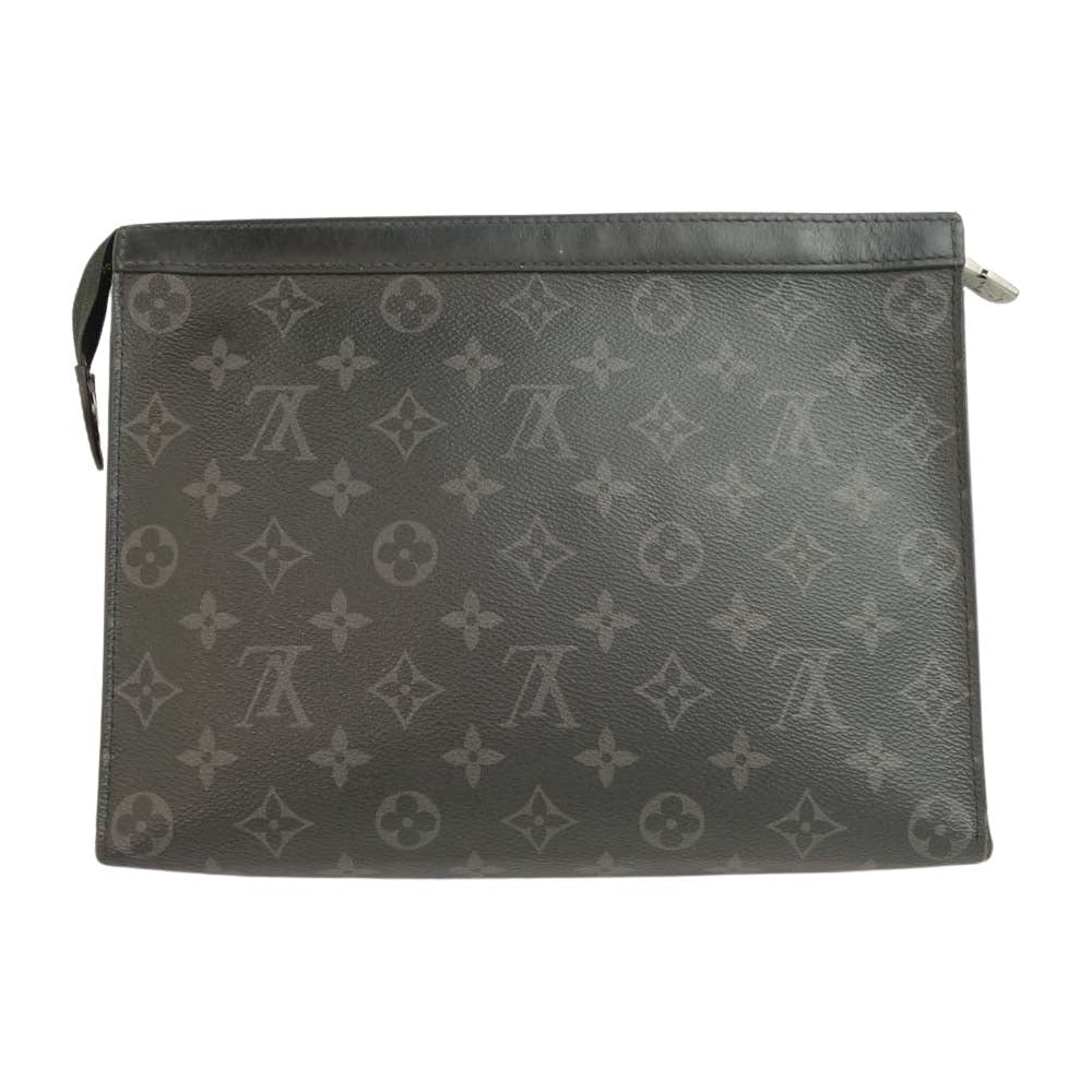 LOUIS VUITTON ルイ・ヴィトン M61692 モノグラム エクリプス ポシェット ヴォワヤージュ MM セカンド クラッチ バッグ ブラック系 グレー系【中古】