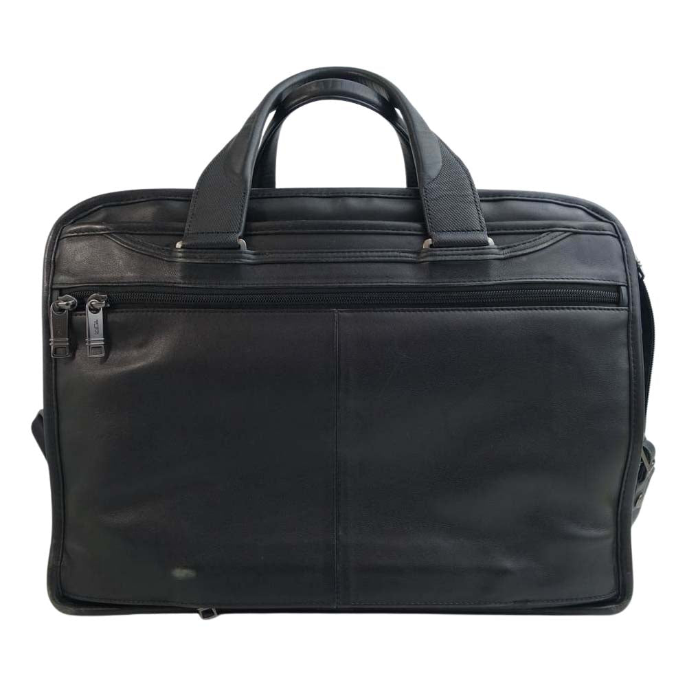 TUMI トゥミ 117321-1041 Expandable Organizer Laptop Brief Alpha 3 アルファ エクスパンダブル オーガナイザー レザー ブリーフケース ビジネスバッグ ブラック系【中古】