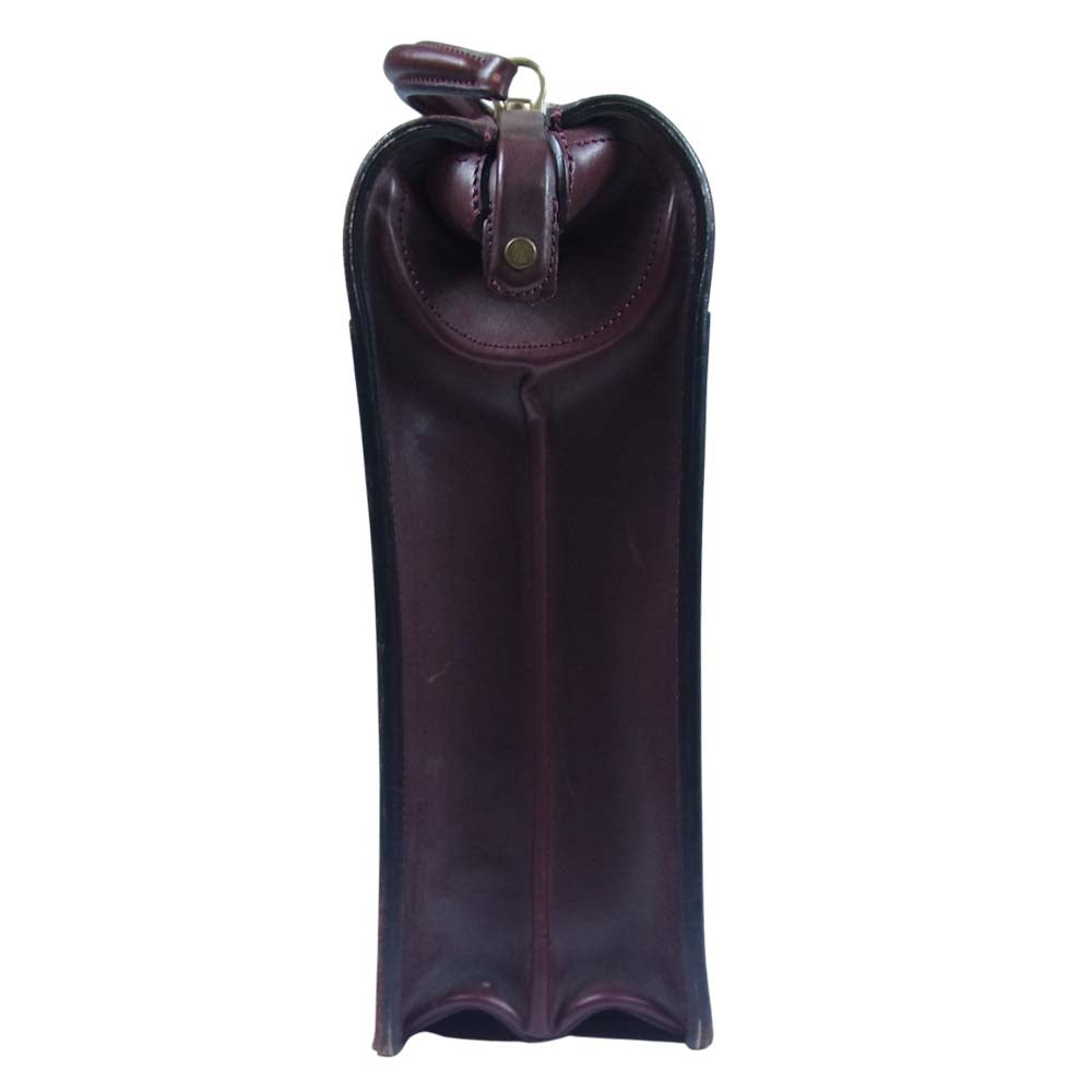 万双 ブライドルレザー 三つマチ ダレスバッグ ビジネスバッグ ブラウン系【中古】