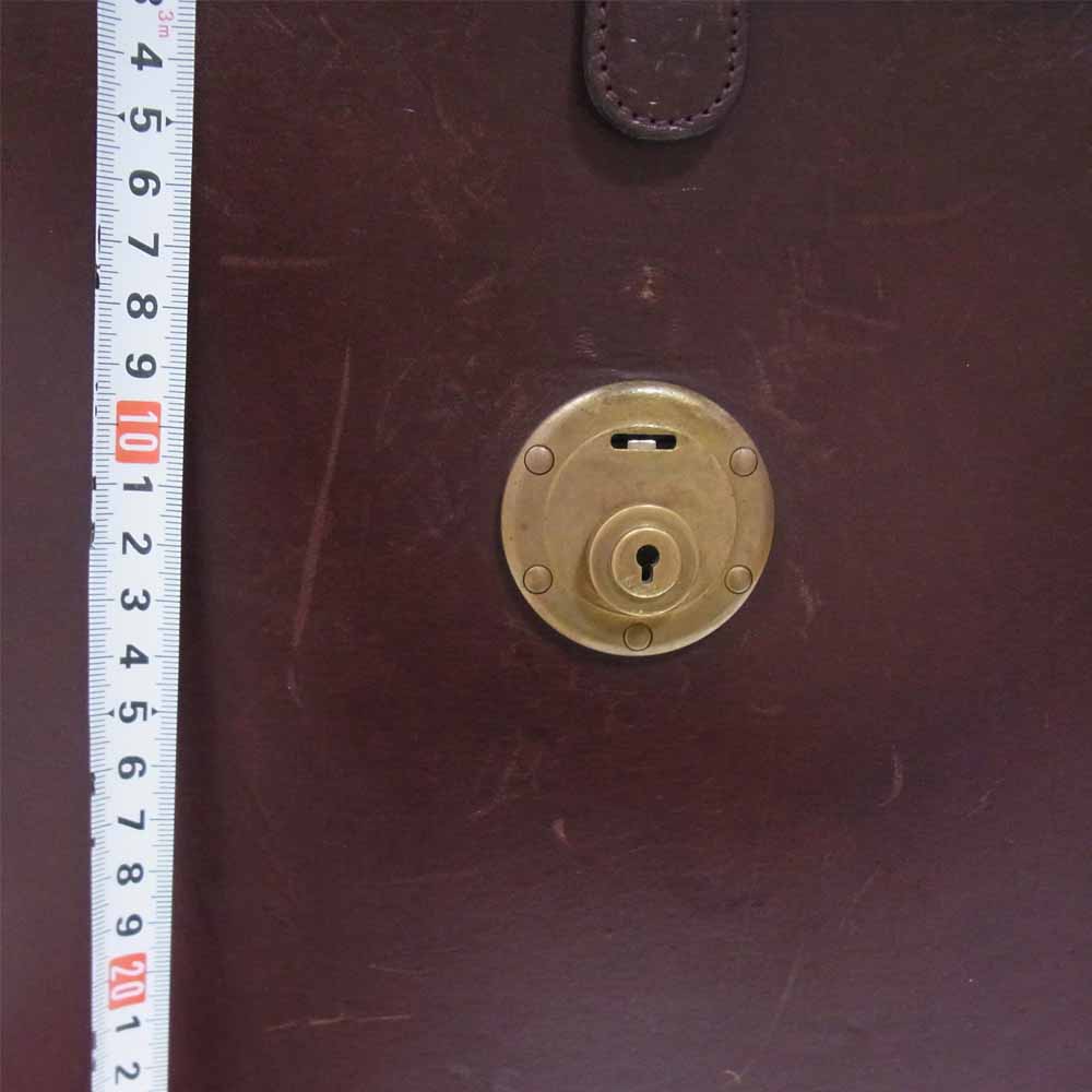 万双 ブライドルレザー 三つマチ ダレスバッグ ビジネスバッグ ブラウン系【中古】