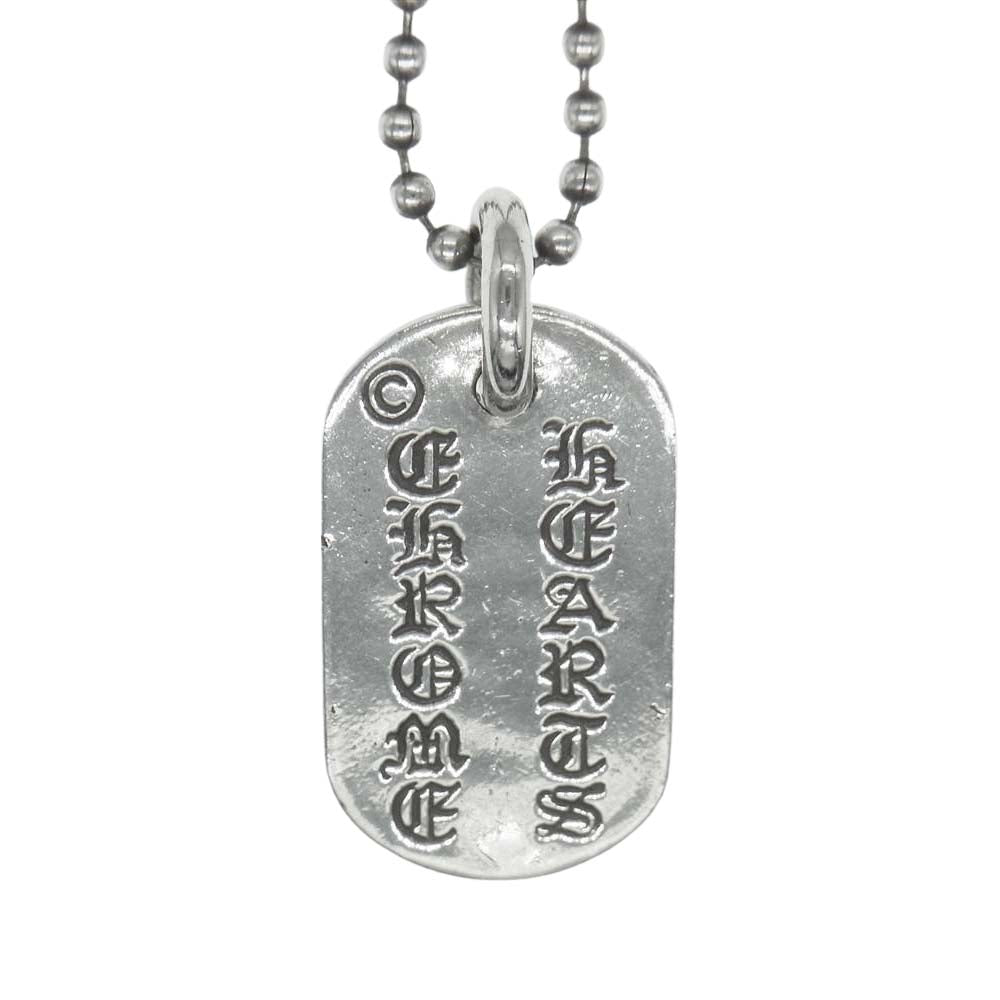 CHROME HEARTS クロムハーツ（原本無） ドッグタグ レイズド セメタリークロス ネックレス シルバー系【中古】