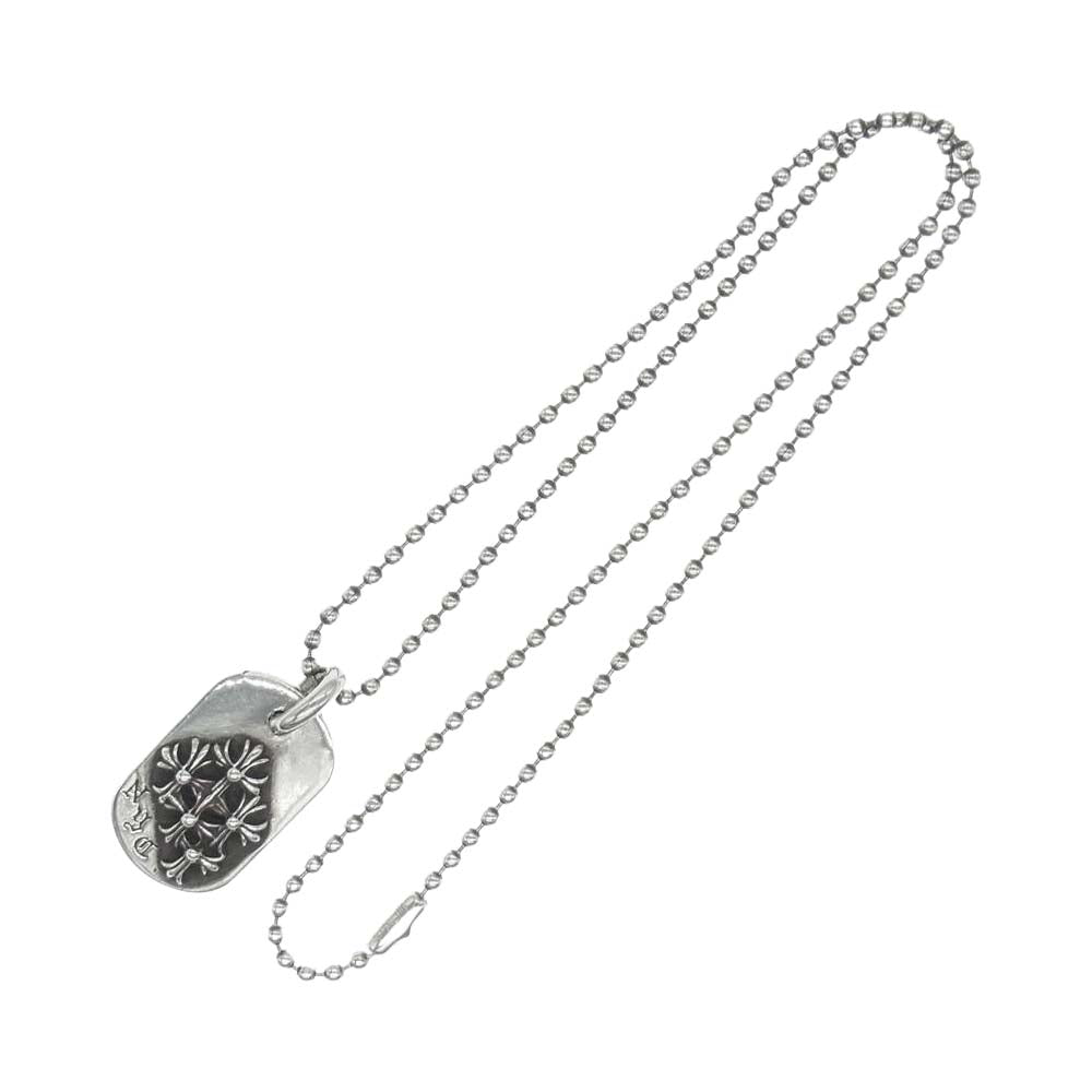 CHROME HEARTS クロムハーツ（原本無） ドッグタグ レイズド セメタリークロス ネックレス シルバー系【中古】