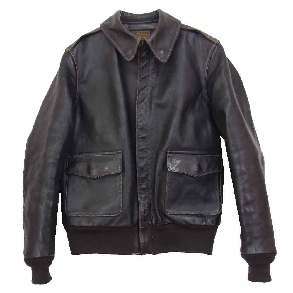 Buzz Rickson's バズリクソンズ BR80224 William Gibson Collection Black A-2 Long ウィリアム ギブソン ホースハイド フライト ジャケット ブラウン系 38【中古】