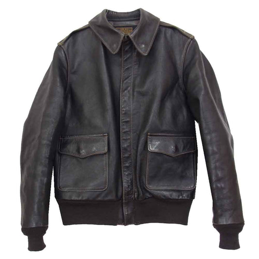 Buzz Rickson's バズリクソンズ BR80224 William Gibson Collection Black A-2 Long ウィリアム ギブソン ホースハイド フライト ジャケット ブラウン系 38【中古】