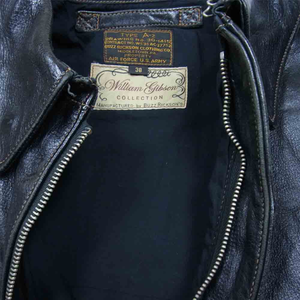 Buzz Rickson's バズリクソンズ BR80224 William Gibson Collection Black A-2 Long ウィリアム ギブソン ホースハイド フライト ジャケット ブラック系 38【中古】