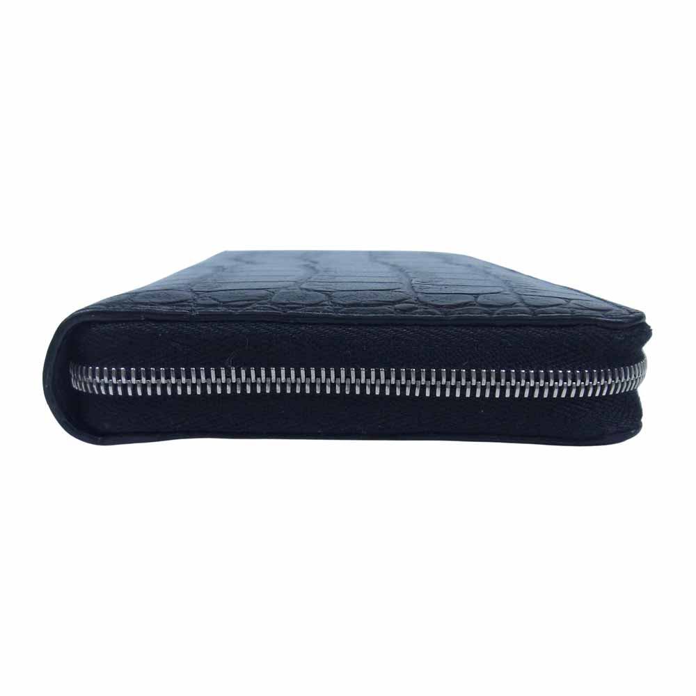 CELINE セリーヌ 10B553CUV 型押し ラウンドジップ ウォレット 長財布 ブラック系【中古】