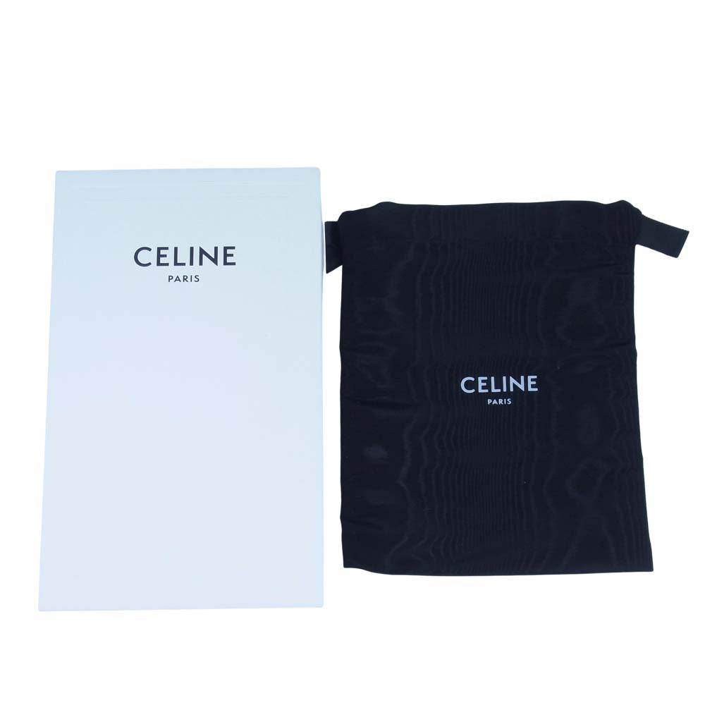 CELINE セリーヌ 10B553CUV 型押し ラウンドジップ ウォレット 長財布 ブラック系【中古】