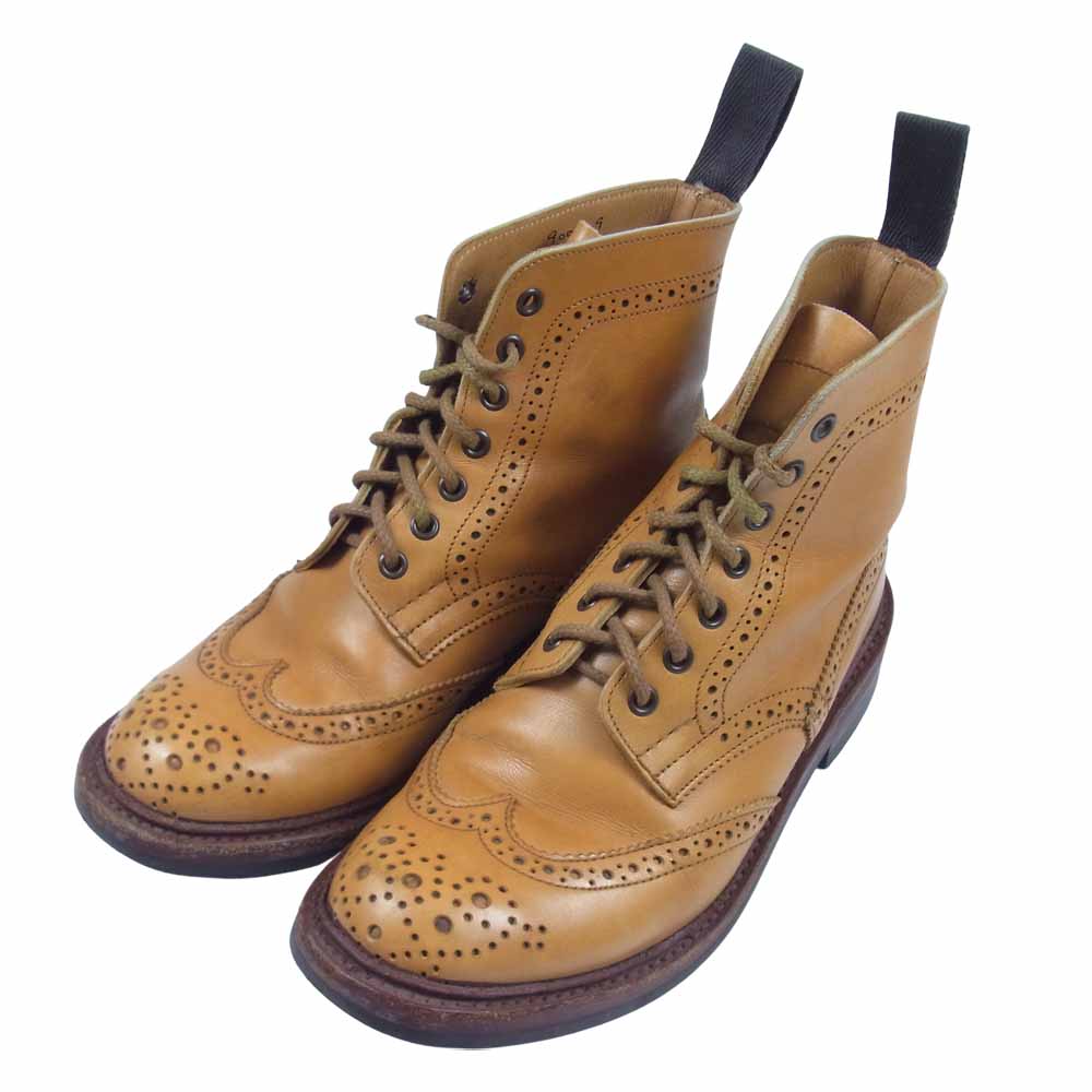 Tricker's トリッカーズ L5180 MALTON Brogue Boots モールトン レースアップ ブーツ ライトブラウン系 5【中古】