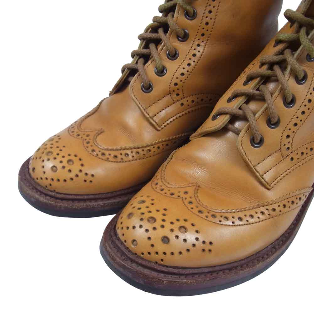Tricker's トリッカーズ L5180 MALTON Brogue Boots モールトン レースアップ ブーツ ライトブラウン系 5【中古】