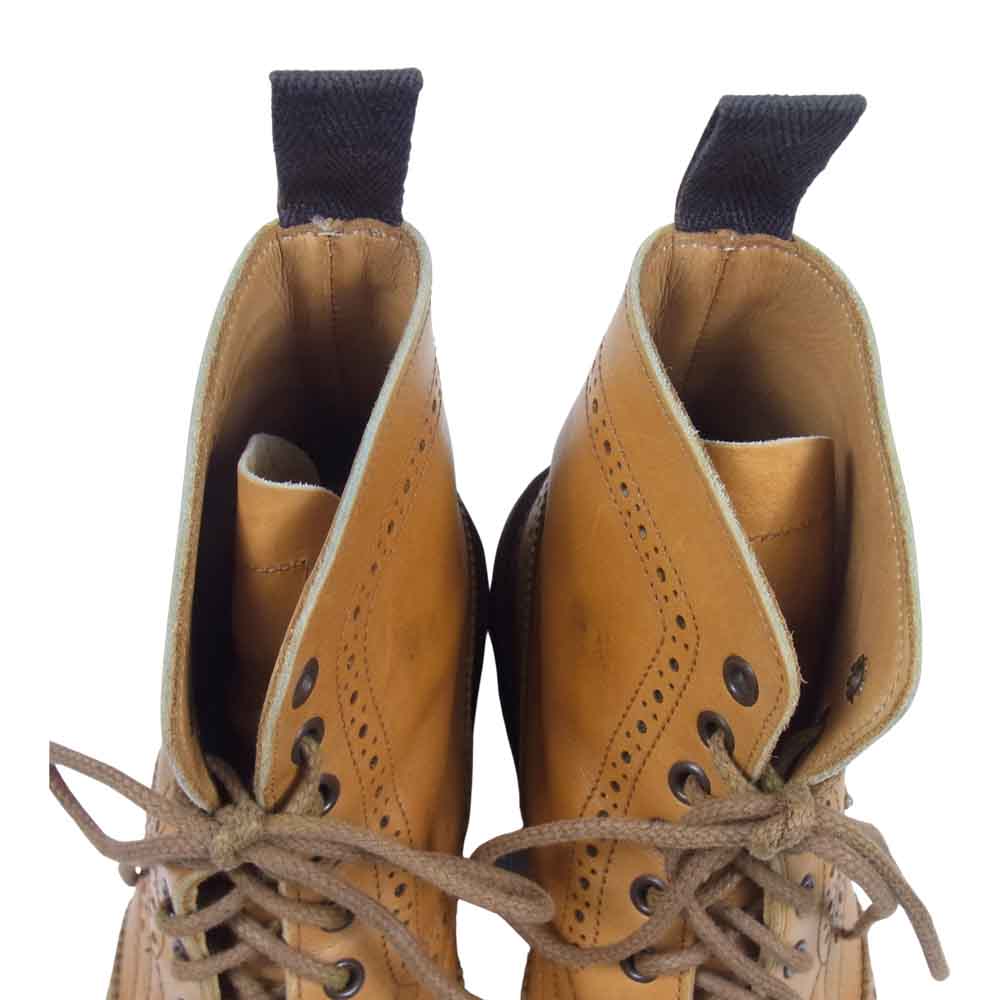 Tricker's トリッカーズ L5180 MALTON Brogue Boots モールトン レースアップ ブーツ ライトブラウン系 5【中古】