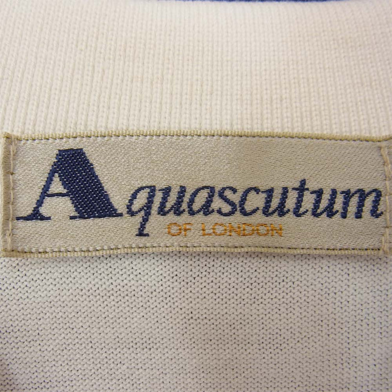 Aquascutum アクアスキュータム 2B 半袖 ニット ポロシャツ ホワイト ホワイト系 9【中古】