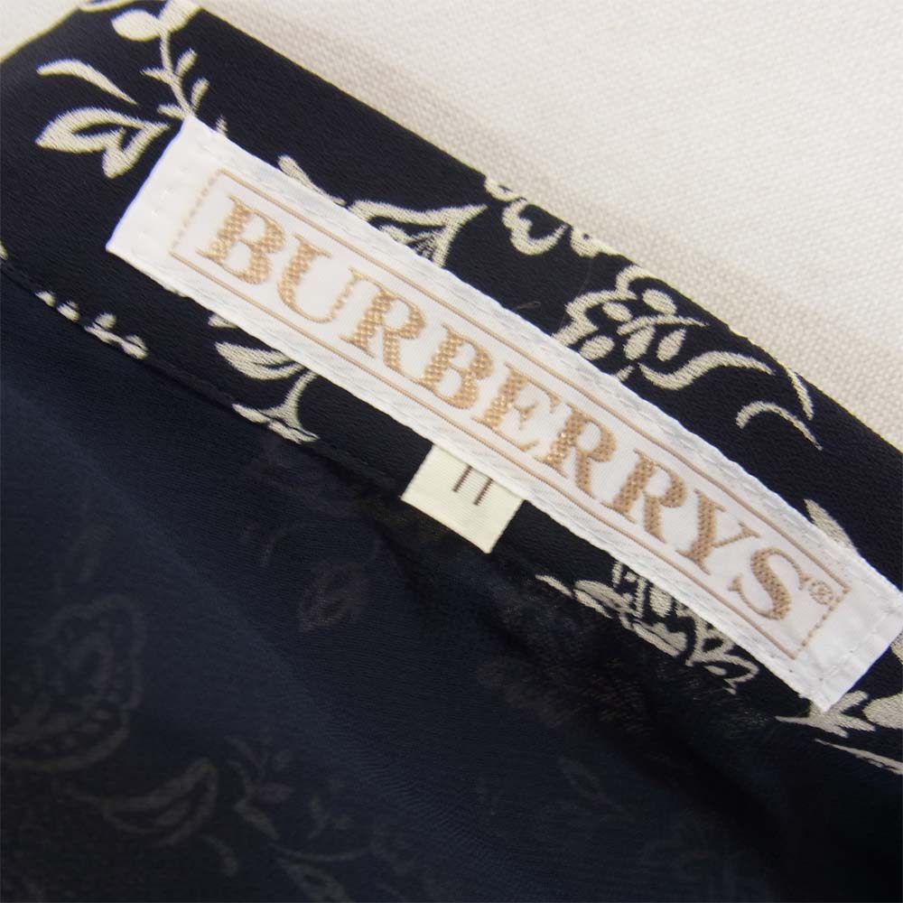 BURBERRY バーバリー FXA52-504 ペイズリー フラワー 総柄 スカート ネイビー系 11【中古】