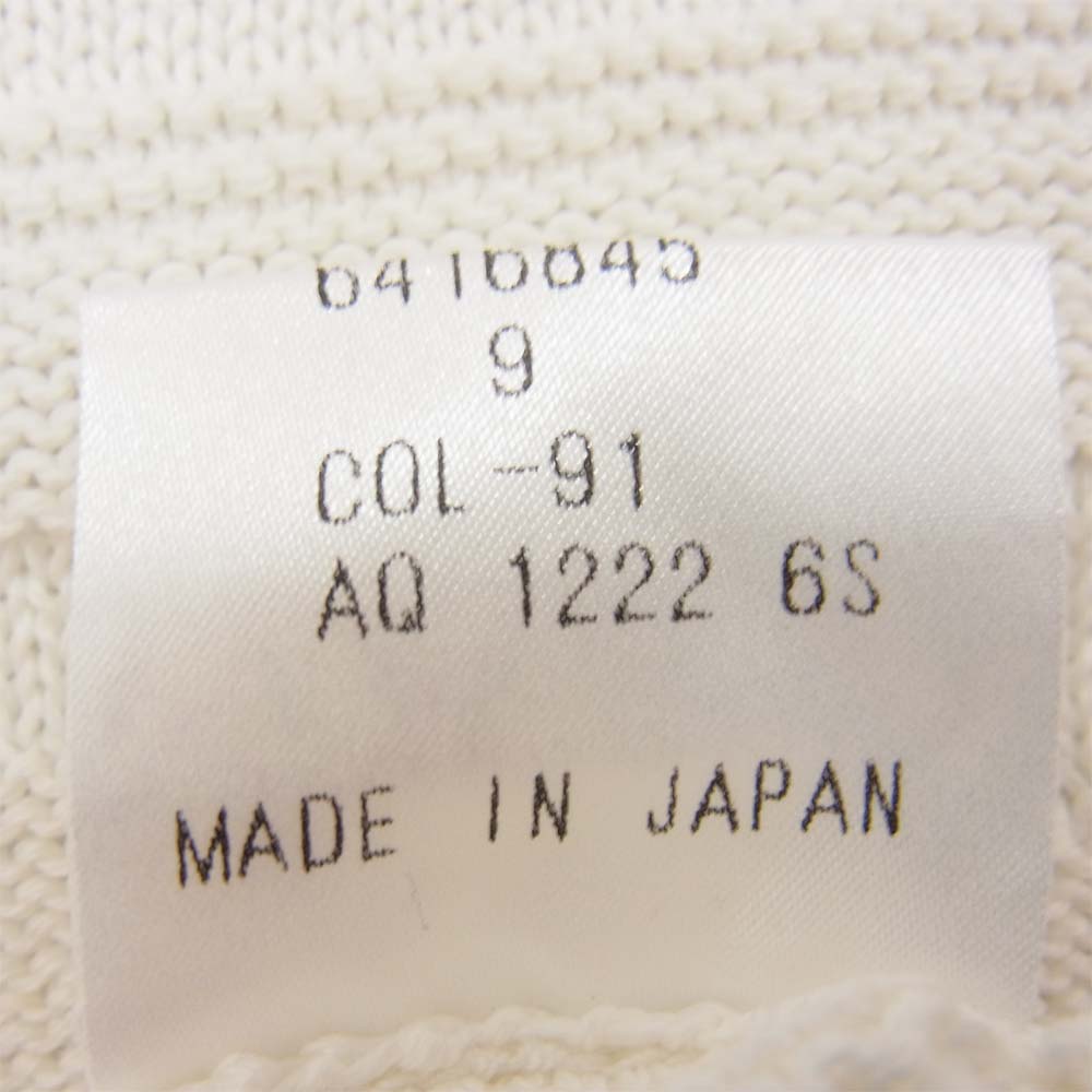 Aquascutum アクアスキュータム ロゴ ジャカード クルーネック ニット ホワイト系 9【中古】